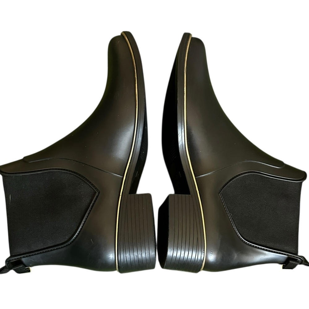 Kate Spade New York Solatice Rain Boots Black Pull On Chelsea Style Size 10
